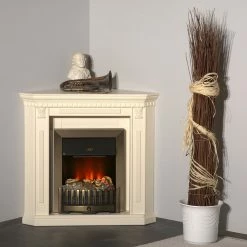 Montreux Elektro-Eckkamin Georgia - Cremeweiß -WOHNZIMMERMÖBEL Verkäufe elektroeckkamin georgia cremeweiss 4169624