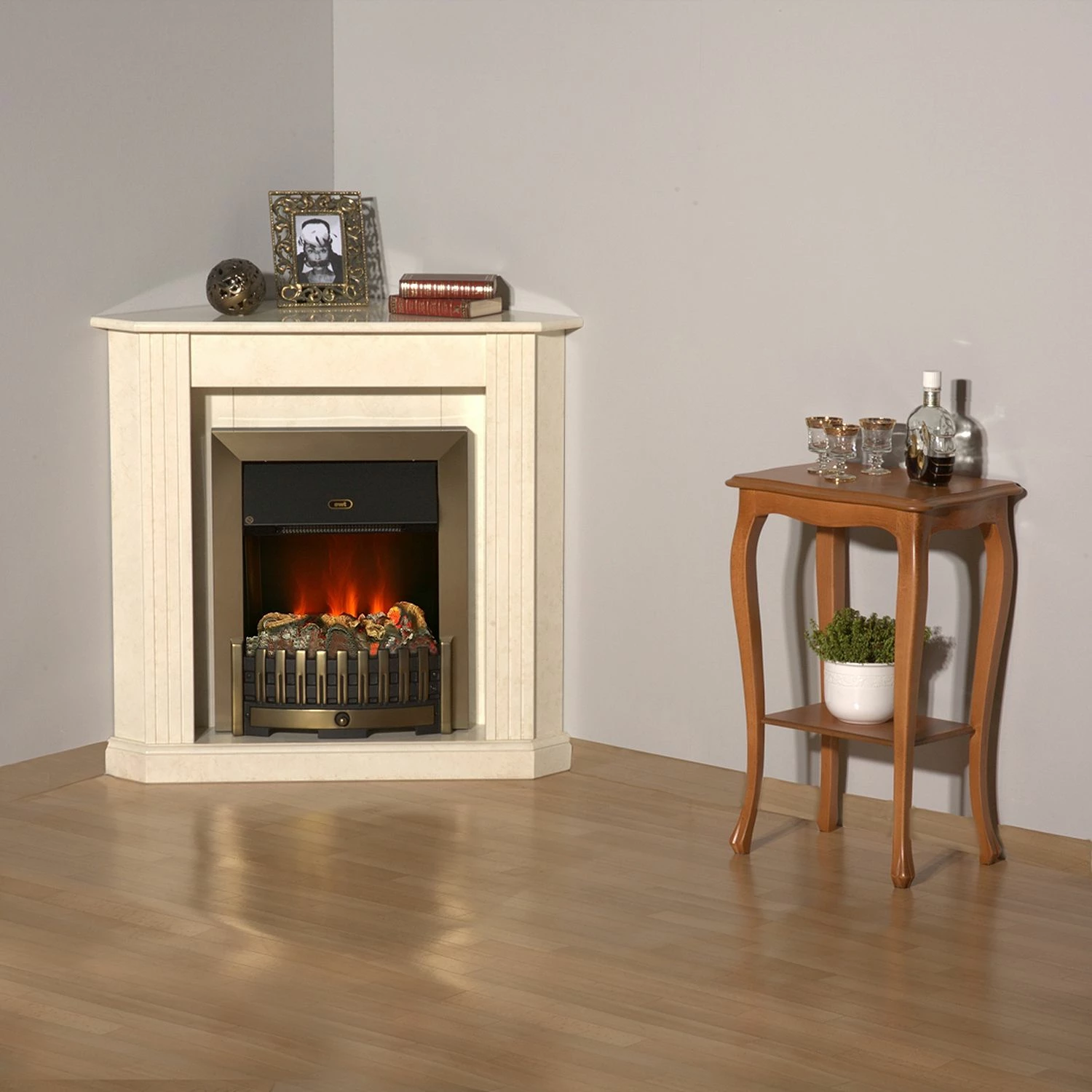 Montreux Elektro-Eckkamin Louisiana - Cremeweiß marmoriert 4 Montreux Elektro-Eckkamin Louisiana - Cremeweiß marmoriert – Bild 4