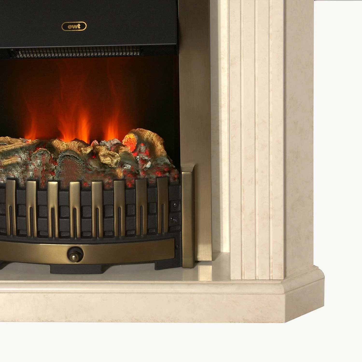 Montreux Elektro-Eckkamin Louisiana - Cremeweiß marmoriert 7 Montreux Elektro-Eckkamin Louisiana - Cremeweiß marmoriert – Bild 7