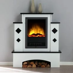 Montreux Elektrokamin Calabria - BrilliantWeiß/Schwarz -WOHNZIMMERMÖBEL Verkäufe elektrokamin calabria brilliantweiss schwarz 1923642