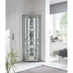 Fredriks Eckvitrine Amalia II - Silber -WOHNZIMMERMÖBEL Verkäufe fif vitrinen led 18 05 2017 4922044