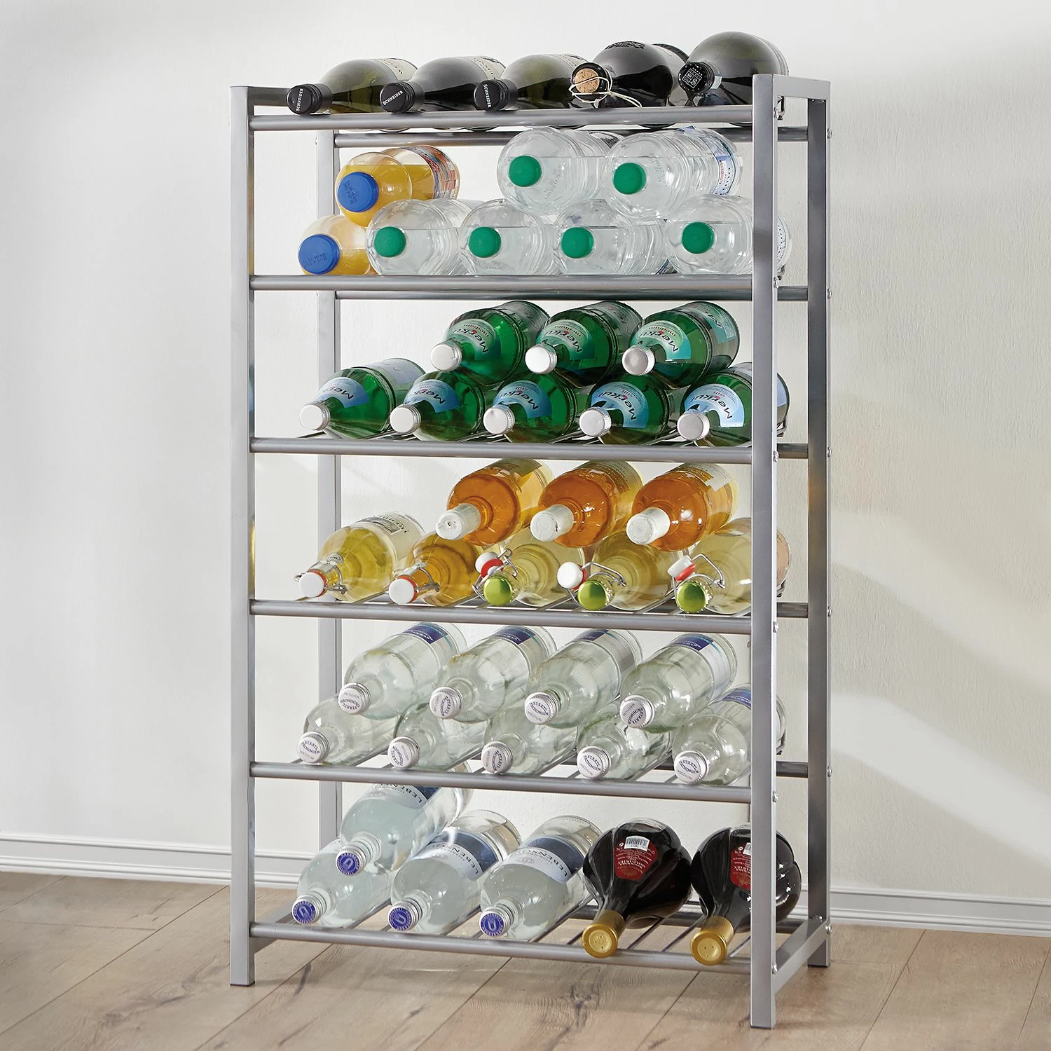 Home Design Flaschenregal Dundalk 1,5l III - Alufarbig 2 Home Design Flaschenregal Dundalk 1,5l III - Alufarbig – Bild 2