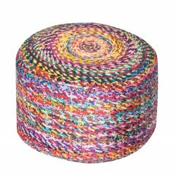 SITTING POINT Fußhocker DotCom Knotted - Webstoff - Mehrfarbig