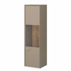 Germania Hängevitrine Calvi - Steingrau / Eiche Navarra Dekor