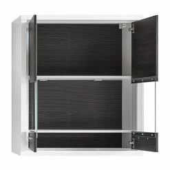 Mooved Hängevitrine Piorini II (inkl. Beleuchtu - Kiefer Anthrazit Dekor / Weiß -WOHNZIMMERMÖBEL Verkäufe haengevitrine maruto ii inkl beleuchtung kiefer dunkel dekor weiss 4933176