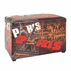 Home Design Sitztruhe Tour Eiffel Vintage - Kunstleder