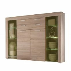Trendteam Highboard Bang - inkl. Beleuchtung - Eiche-Sägerau-Dekor