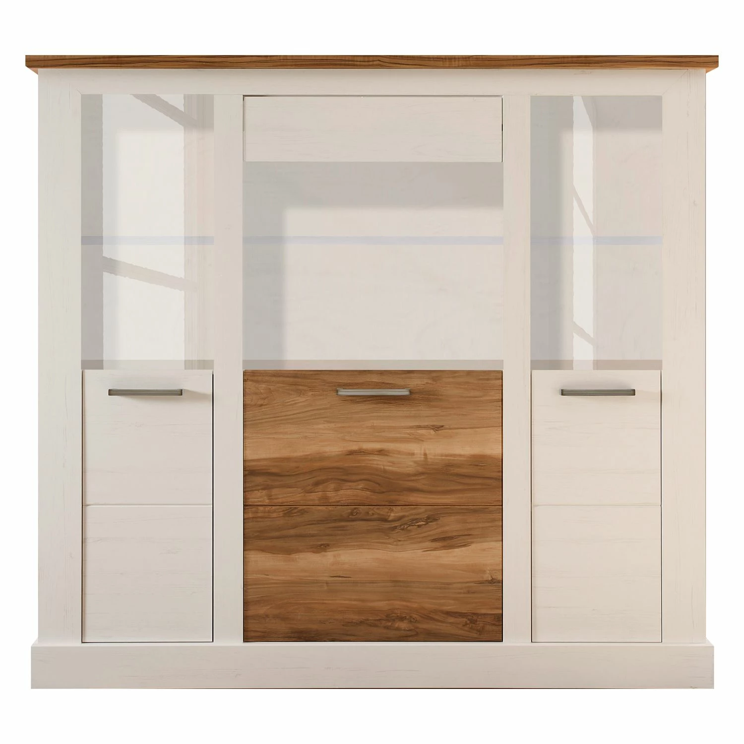 Trendteam Highboard Inuvik II - Pinie Hell Dekor / Nußbaum Dekor - Ohne Beleuchtung 1 Trendteam Highboard Inuvik II - Pinie Hell Dekor / Nußbaum Dekor - Ohne Beleuchtung