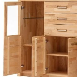 Ars Natura Highboard Majona II - Kernbuche -WOHNZIMMERMÖBEL Verkäufe highboard kristina inkl beleuchtung kernbuche massiv 981026