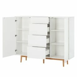 Mørteens Sideboard Lindholm IV - Weiß - Höhe: 128 cm 13 Mørteens Sideboard Lindholm IV - Weiß - Höhe: 128 cm -WOHNZIMMERMÖBEL Verkäufe highboard lindholm i weiss matt eiche massiv 333072