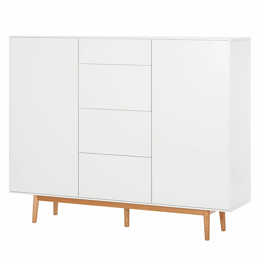 Mørteens Sideboard Lindholm IV - Weiß - Höhe: 128 cm 1 Mørteens Sideboard Lindholm IV - Weiß - Höhe: 128 cm