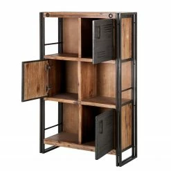 Ars manufacti Hochkommode Manchester - Akazie massiv / Metall - Akazie / Anthrazit -WOHNZIMMERMÖBEL Verkäufe hochkommode manchester akazie massiv metall 4873500