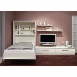 Loftscape Schrankbett-Kombination Majano - Weiß - 160 x 205cm - Kaltschaummatratze -WOHNZIMMERMÖBEL Verkäufe klappbett kombination majano 160 x 205 cm kaltschaummatratze weiss 1719382