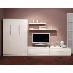 Loftscape Schrankbett-Kombination Majano - Weiß - 160 x 205cm - Kaltschaummatratze -WOHNZIMMERMÖBEL Verkäufe klappbett kombination majano 160 x 205 cm kaltschaummatratze weiss 1719390