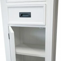Maison Belfort Kommode Nasinu I - Paulownia teilmassiv - Weiß / Antik Grau -WOHNZIMMERMÖBEL Verkäufe kommode braun weiss 4727748