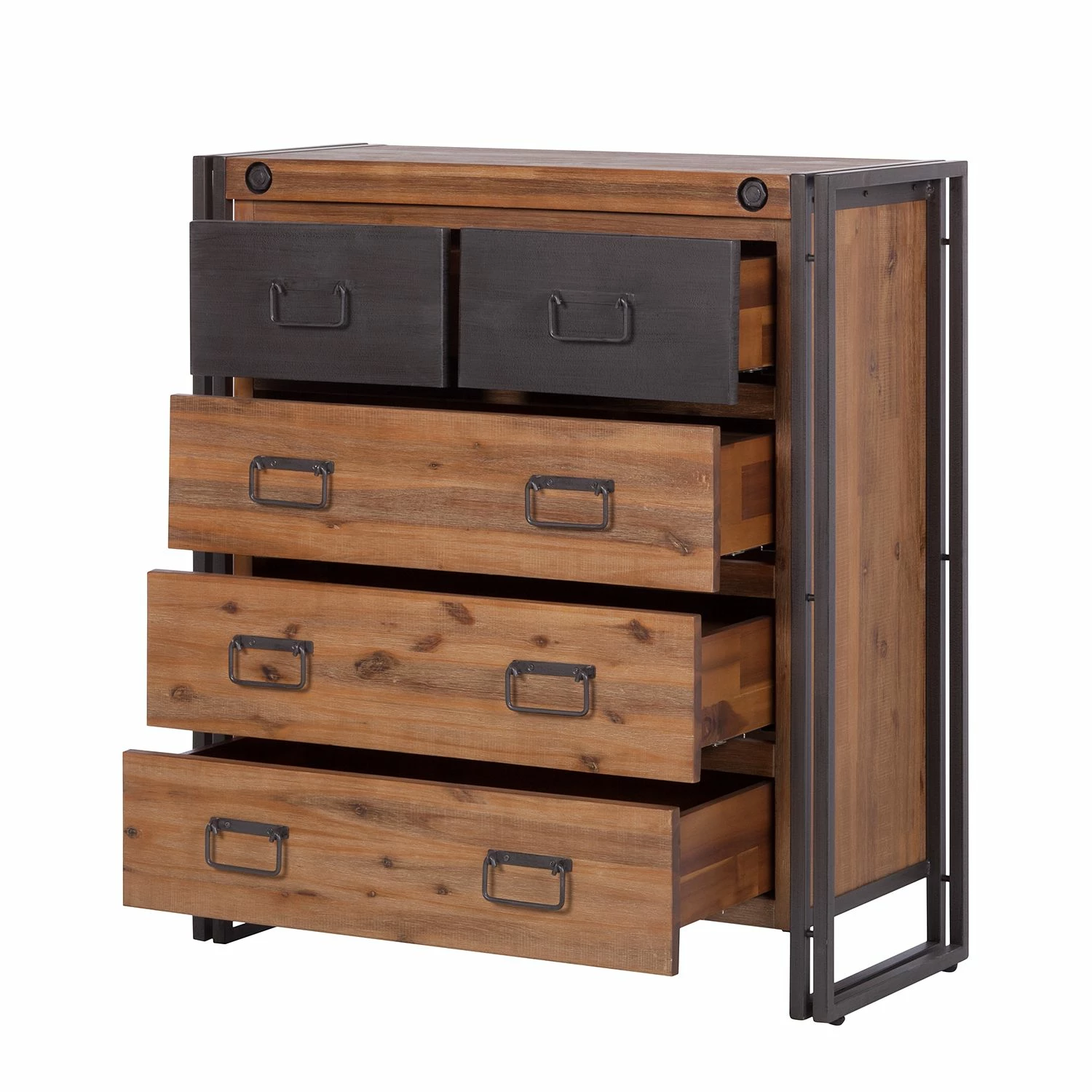 Ars manufacti Kommode Manchester II - Akazie massiv / Metall - Akazie / Anthrazit 5 Ars manufacti Kommode Manchester II - Akazie massiv / Metall - Akazie / Anthrazit – Bild 5