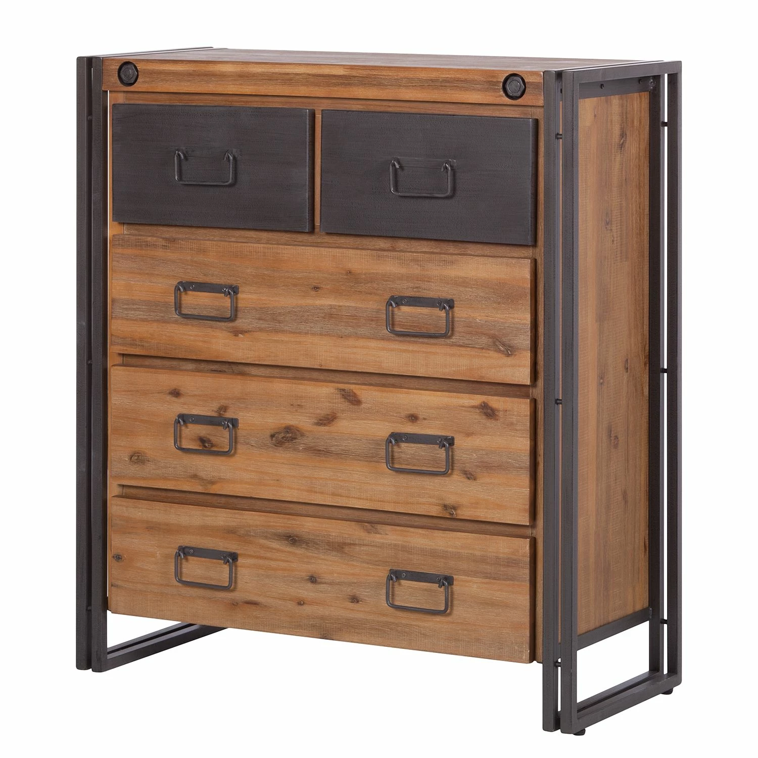 Ars manufacti Kommode Manchester II - Akazie massiv / Metall - Akazie / Anthrazit 1 Ars manufacti Kommode Manchester II - Akazie massiv / Metall - Akazie / Anthrazit