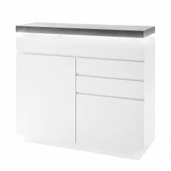 Fredriks Kommode Namona I - Inkl. Beleuchtung - Beton Dekor / Weiß