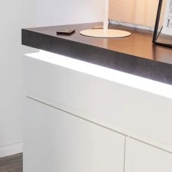 Fredriks Kommode Namona I - Inkl. Beleuchtung - Beton Dekor / Weiß -WOHNZIMMERMÖBEL Verkäufe kommode namona i inkl beleuchtung weiss anthrazit weiss anthrazit 4040356