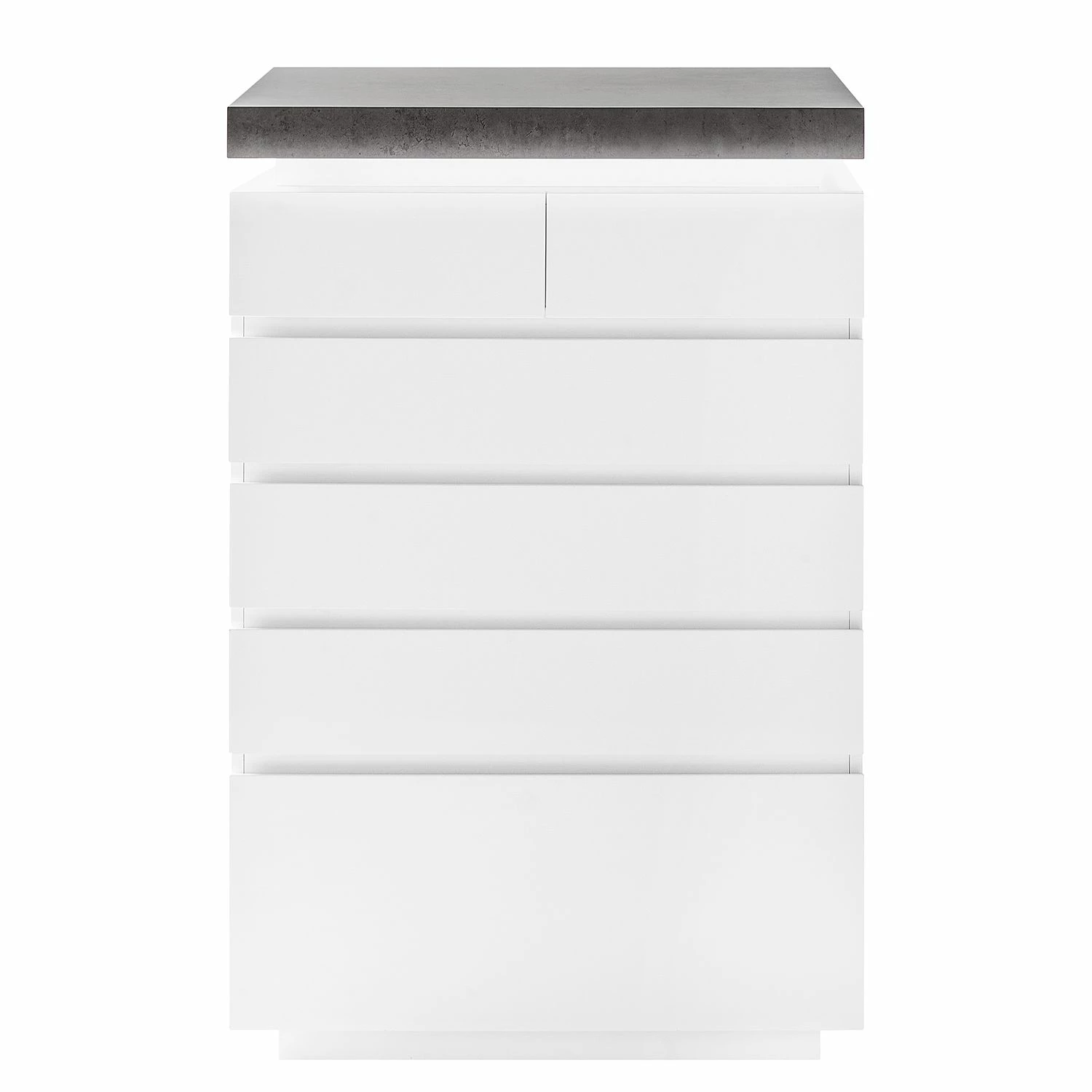 Fredriks Kommode Namona II - Inkl. Beleuchtung - Beton Dekor / Weiß 4 Fredriks Kommode Namona II - Inkl. Beleuchtung - Beton Dekor / Weiß – Bild 4