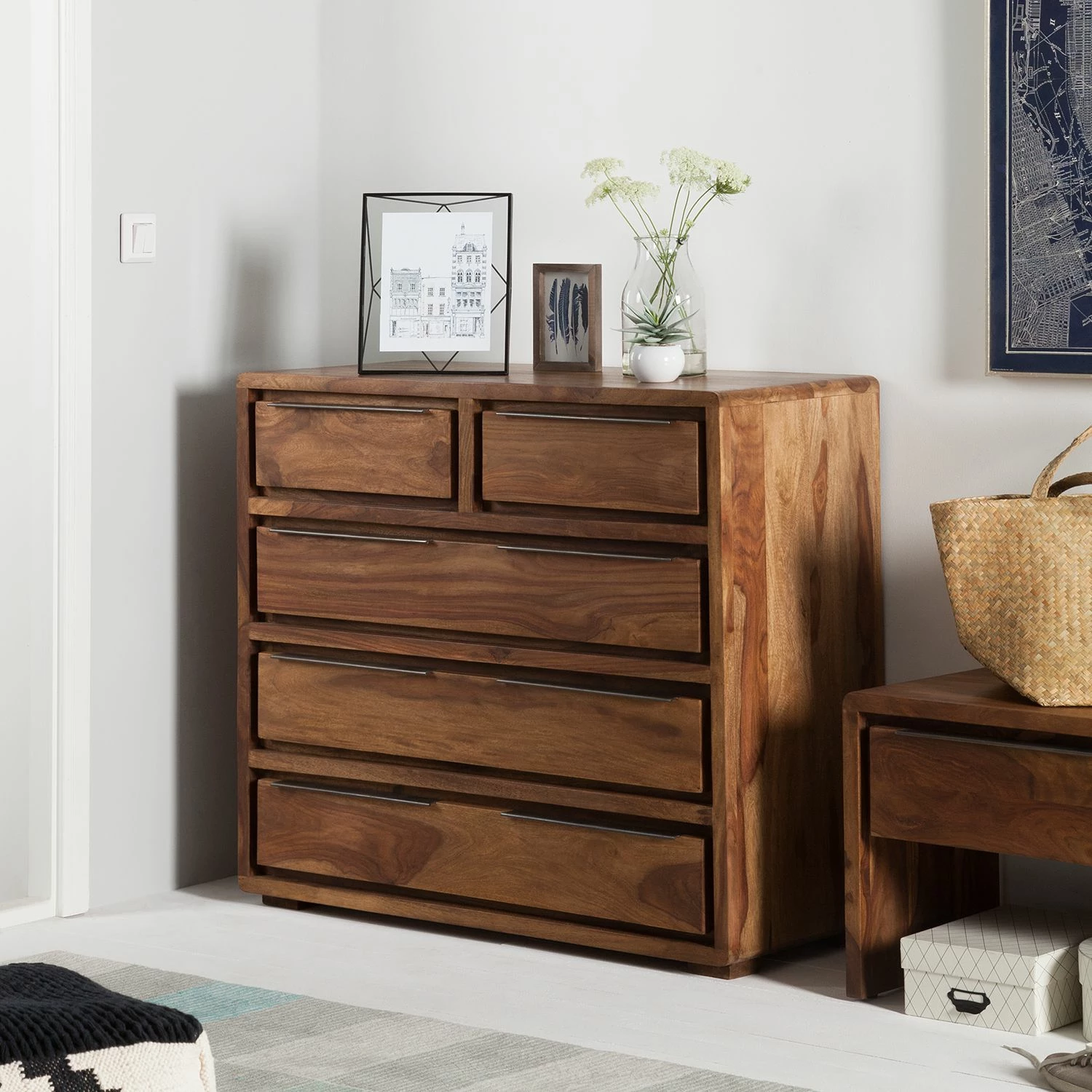 Ars Natura Kommode Trangle - Sheesham massiv 2 Ars Natura Kommode Trangle - Sheesham massiv – Bild 2