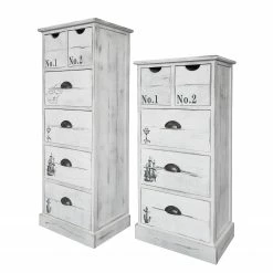 Maison Belfort Kommode Nadi I - Paulownia teilmassiv - Antik Weiß - 86 cm -WOHNZIMMERMÖBEL Verkäufe kommode weiss antik 4728000