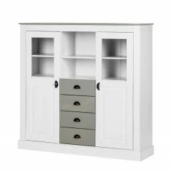 Maison Belfort Highboard Neely - Weiß / Grau