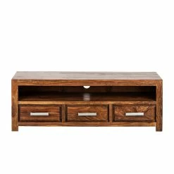 Ars Natura TV-Lowboard Ohio II - Shessham massiv 11 Ars Natura TV-Lowboard Ohio II - Shessham massiv -WOHNZIMMERMÖBEL Verkäufe lowboard ohio 3 schubladen 1 grosses fach 1350911