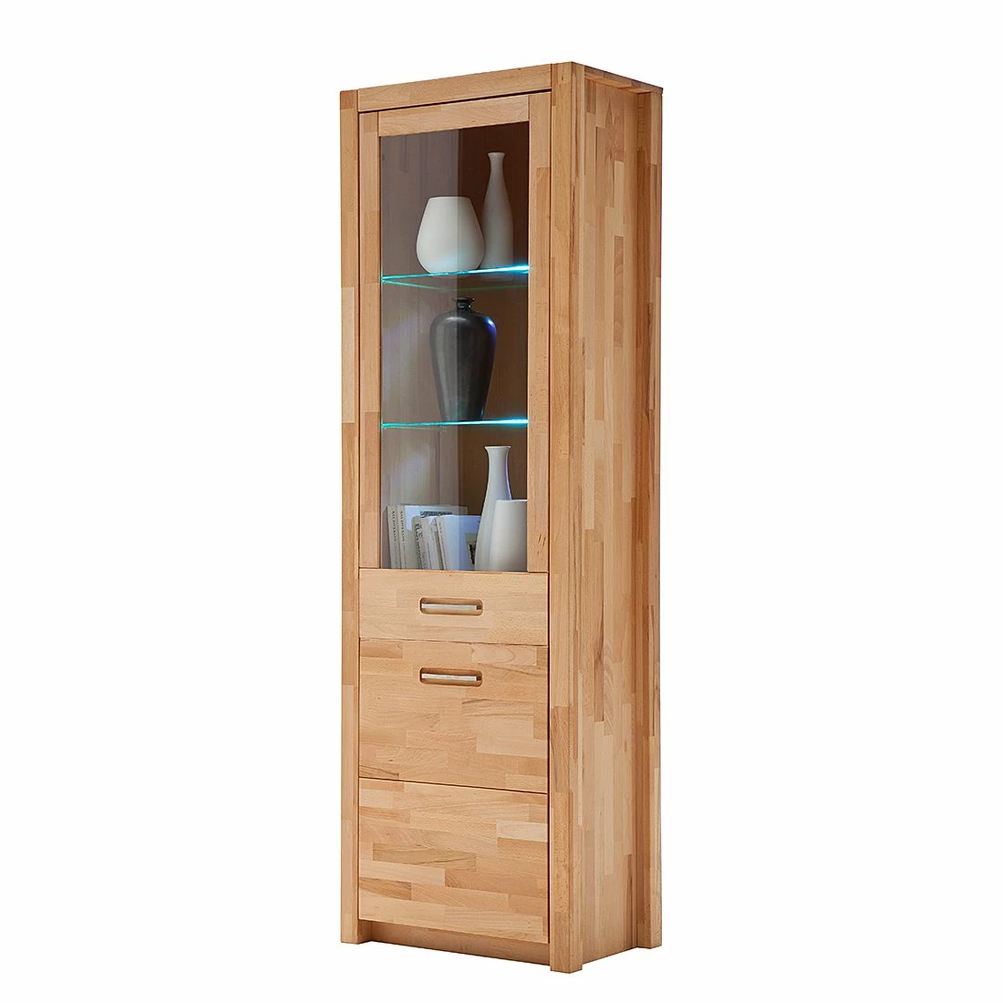 Ars Natura Standvitrine Majona - Inkl. Beleuchtung - Kernbuche - Türanschlag links 1 Ars Natura Standvitrine Majona - Inkl. Beleuchtung - Kernbuche - Türanschlag links