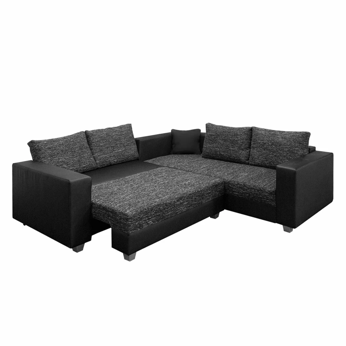 Fredriks Ecksofa Dublin I (mit Schlaffunktion) - Kunstleder/Strukturstoff - Schwarz / Anthrazit - Breite: 254 cm 2 Fredriks Ecksofa Dublin I (mit Schlaffunktion) - Kunstleder/Strukturstoff - Schwarz / Anthrazit - Breite: 254 cm – Bild 2