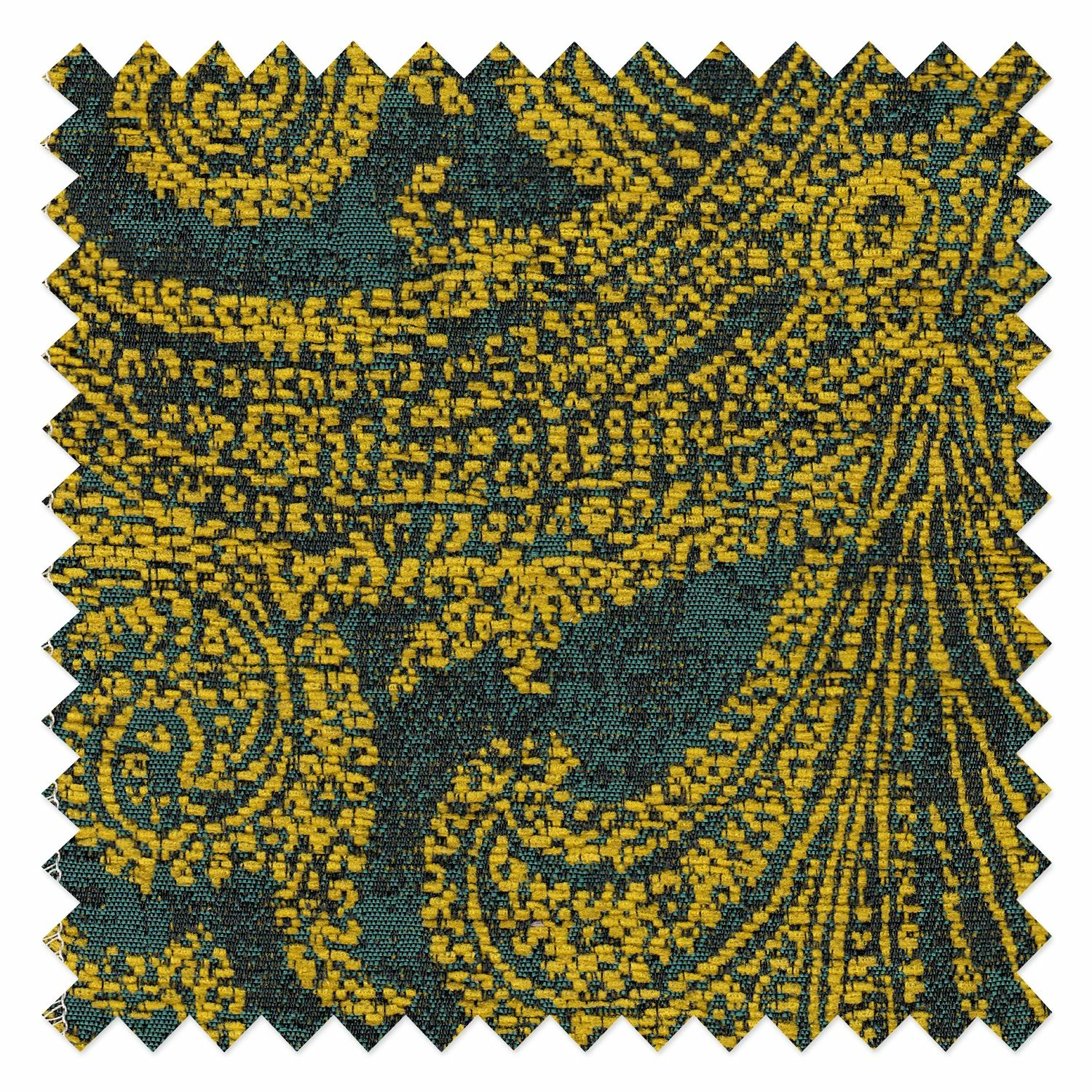 Ridgevalley Polsterhocker Ajana Strukturstoff - Grün / Gelb 2 Ridgevalley Polsterhocker Ajana Strukturstoff - Grün / Gelb – Bild 2