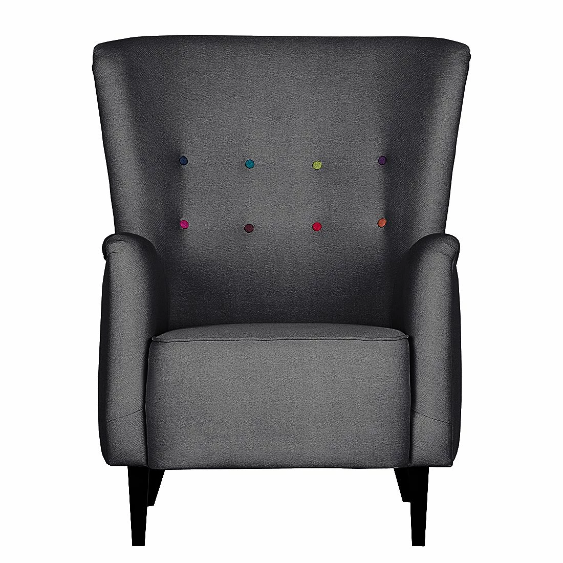 Mørteens Ohrensessel Josslyn Webstoff Dunkelgrau - Ohne Hocker 2 Mørteens Ohrensessel Josslyn Webstoff Dunkelgrau - Ohne Hocker – Bild 2