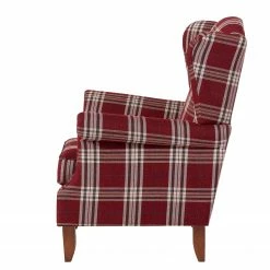 Max Winzer Ohrensessel Verita - Strukturstoff - Rot kariert -WOHNZIMMERMÖBEL Verkäufe ohrensessel verita strukturstoff rot kariert 5005336