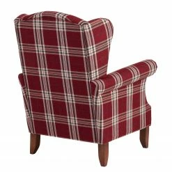 Max Winzer Ohrensessel Verita - Strukturstoff - Rot kariert -WOHNZIMMERMÖBEL Verkäufe ohrensessel verita strukturstoff rot kariert 5005344