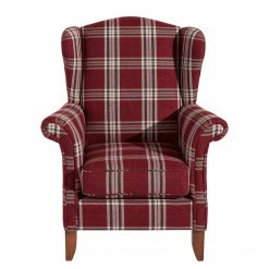 Max Winzer Ohrensessel Verita - Strukturstoff - Rot kariert -WOHNZIMMERMÖBEL Verkäufe ohrensessel verita strukturstoff rot kariert 5005348