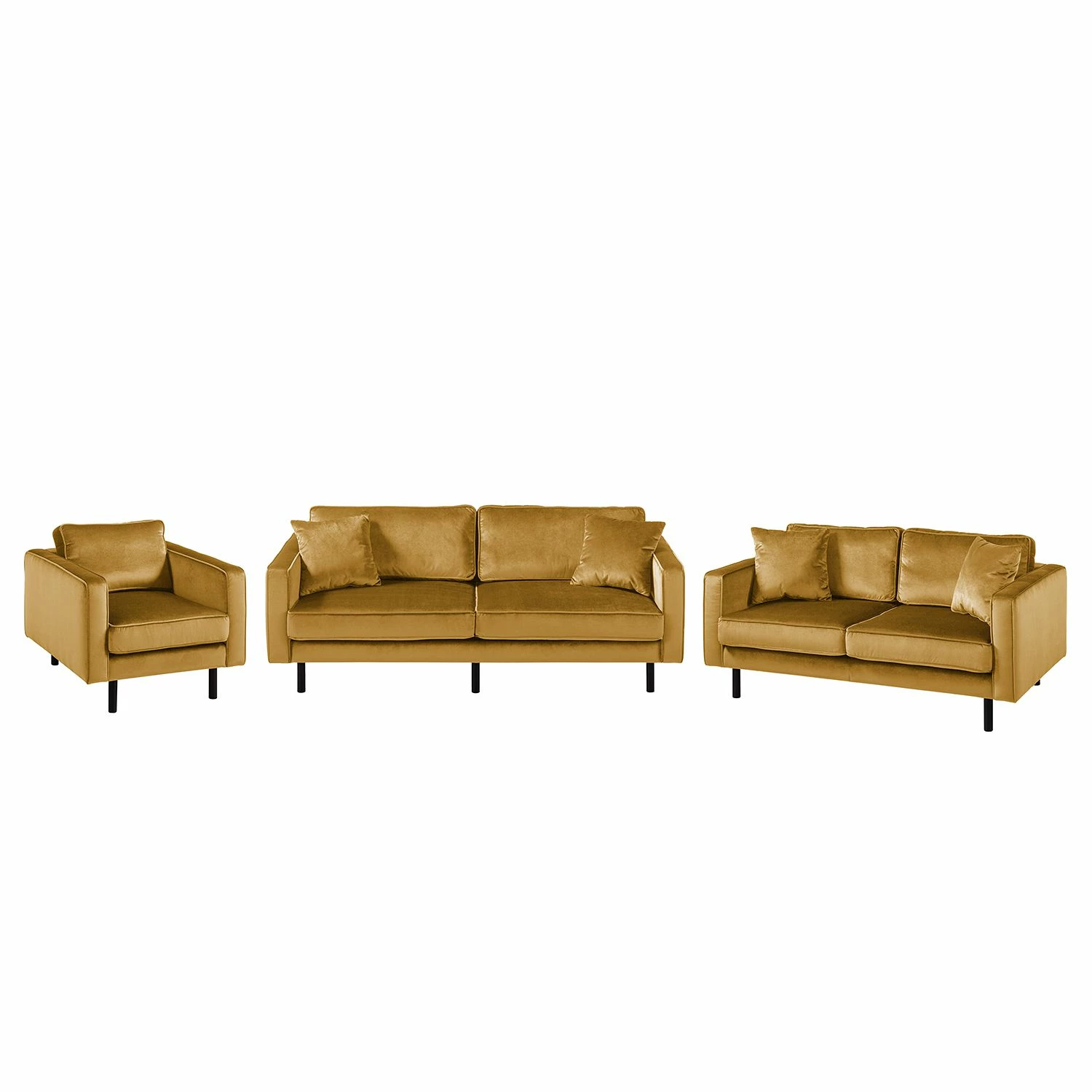 Eva Padberg Collection Polstergarnitur Edina Samt (3-2-1) - Honig 1 Eva Padberg Collection Polstergarnitur Edina Samt (3-2-1) - Honig