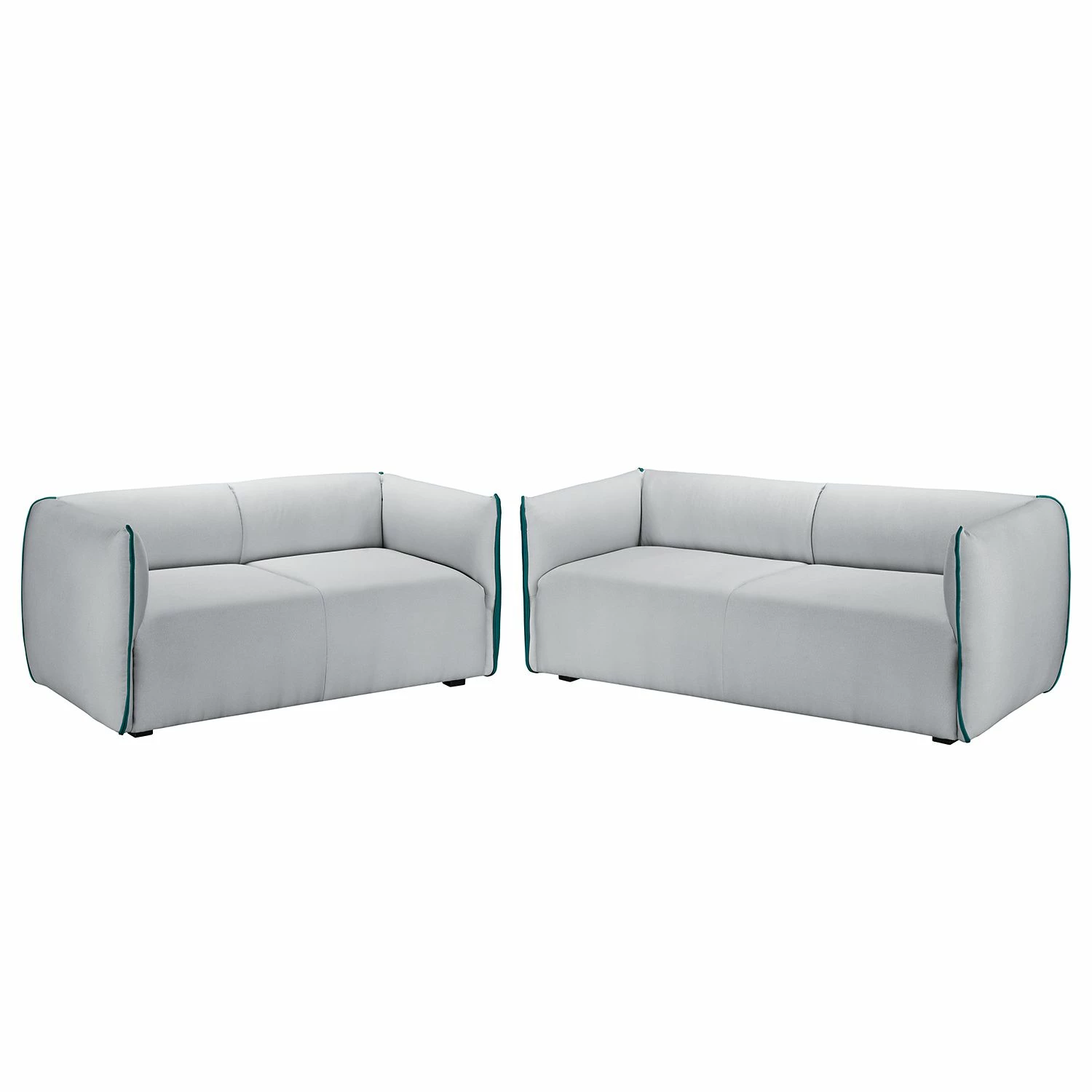 Fredriks Polstergarnitur Grady II Webstoff (3-2) - Hellgrau/Türkis 1 Fredriks Polstergarnitur Grady II Webstoff (3-2) - Hellgrau/Türkis