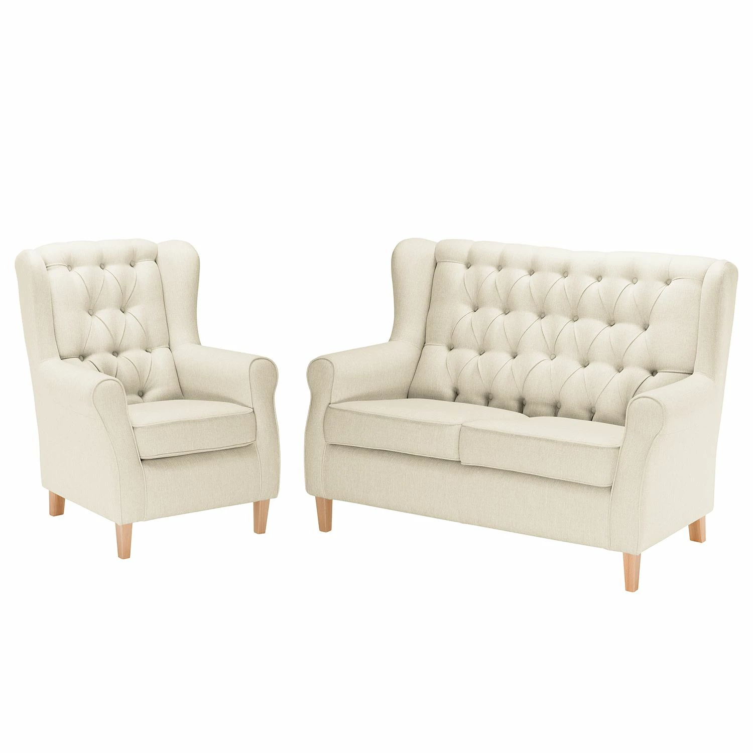 Maison Belfort Polstergarnitur Luro (2-1) Strukturstoff - Hellbeige 1 Maison Belfort Polstergarnitur Luro (2-1) Strukturstoff - Hellbeige