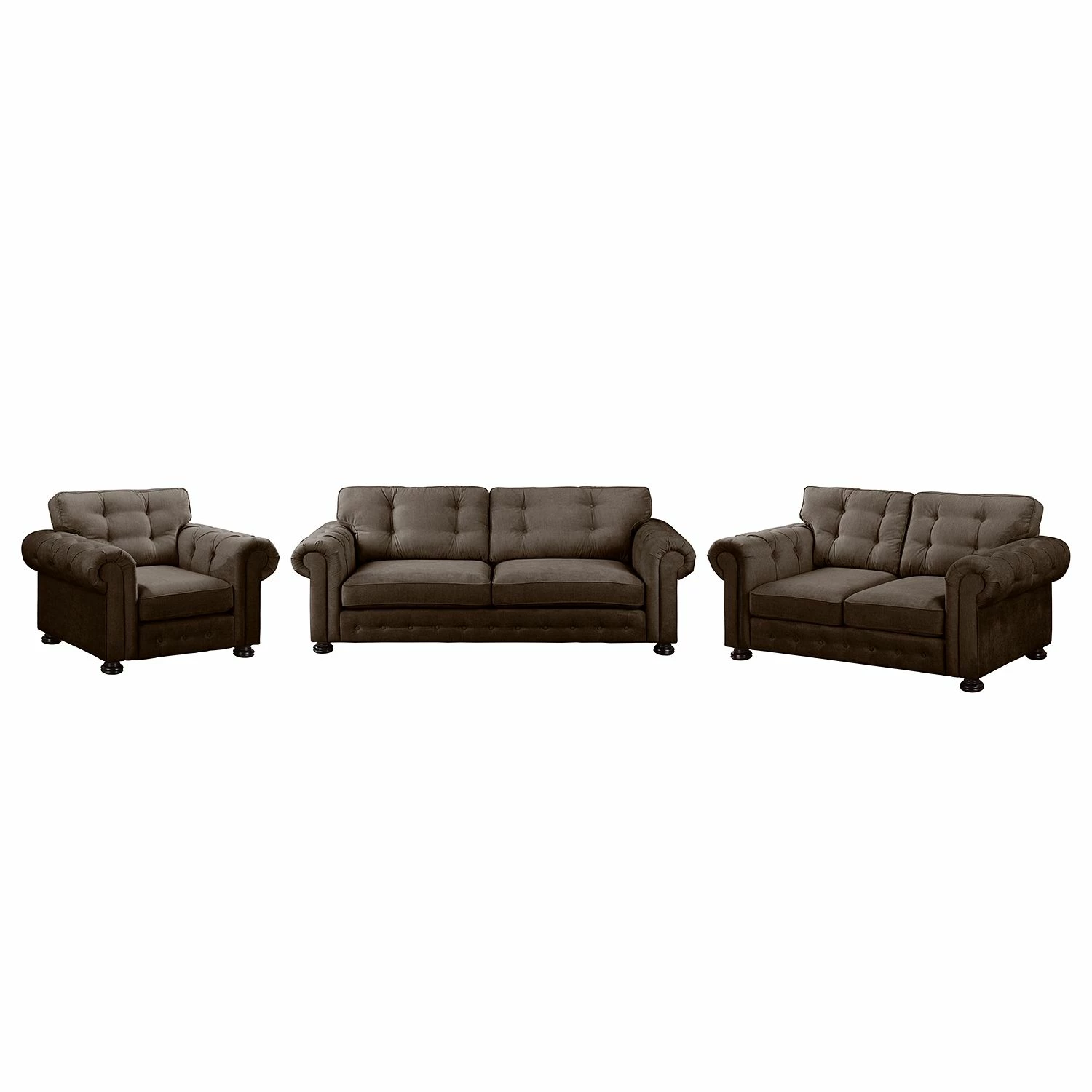 Velvet Studio Polstergarnitur Marau (3-2-1) - Braun 1 Velvet Studio Polstergarnitur Marau (3-2-1) - Braun