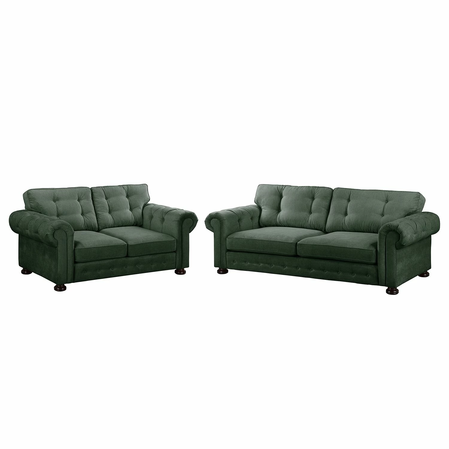 Velvet Studio Polstergarnitur Marau (3-2) - Olivgrün 1 Velvet Studio Polstergarnitur Marau (3-2) - Olivgrün