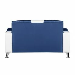 Studio Monroe Polstergarnitur Nixa (3-2-1) - Kunstleder Weiß/Dunkelblau -WOHNZIMMERMÖBEL Verkäufe polstergarnitur nixa 3 2 1 kunstleder weiss dunkelblau 435916