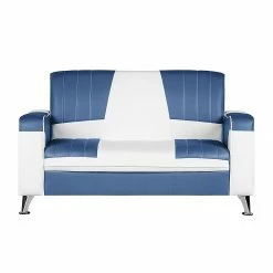 Studio Monroe Polstergarnitur Nixa (3-2-1) - Kunstleder Weiß/Dunkelblau -WOHNZIMMERMÖBEL Verkäufe polstergarnitur nixa 3 2 1 kunstleder weiss dunkelblau 435918