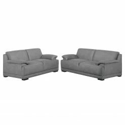 Modoform Polstergarnitur Robö (3-2) Microfaser - Grau - Boxspring