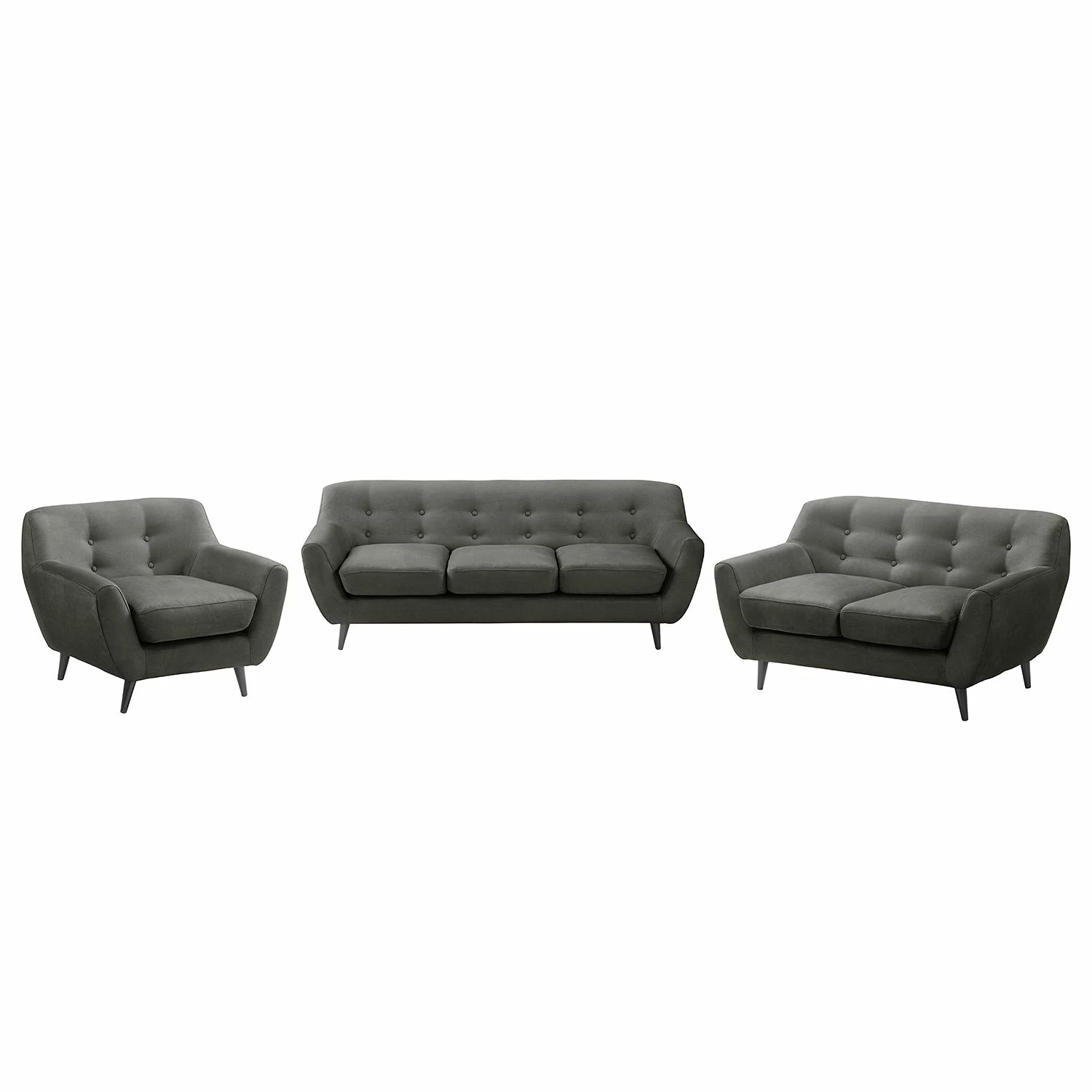 Ars manufacti Polstergarnitur Rometta (3-2-1) - Dunkelgrau 1 Ars manufacti Polstergarnitur Rometta (3-2-1) - Dunkelgrau