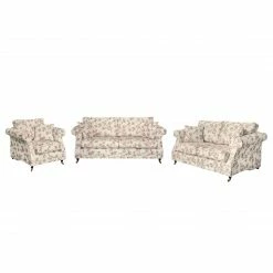 Maison Belfort Polstergarnitur Rosehearty (3-2-1) - Webstoff - Creme / Rose