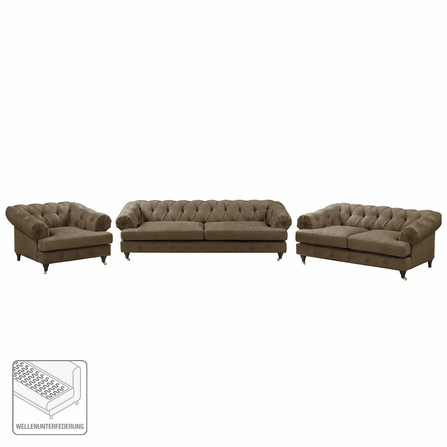 Ars manufacti Polstergarnitur Thory (3-2-1) - Mittelbraun 2 Ars manufacti Polstergarnitur Thory (3-2-1) - Mittelbraun – Bild 2