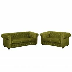 Jack & Alice Polstergarnitur Torquay I (3-2) - Microfaser - Pistaziengrün