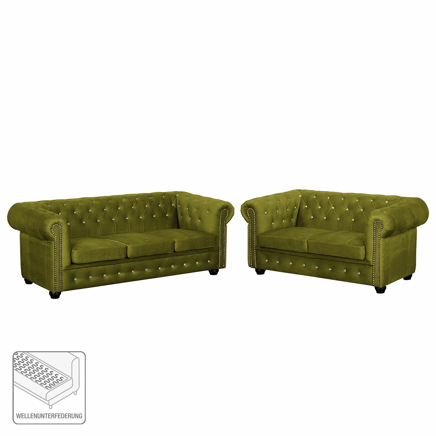 Jack & Alice Polstergarnitur Torquay I (3-2) - Microfaser - Pistaziengrün 2 Jack & Alice Polstergarnitur Torquay I (3-2) - Microfaser - Pistaziengrün – Bild 2