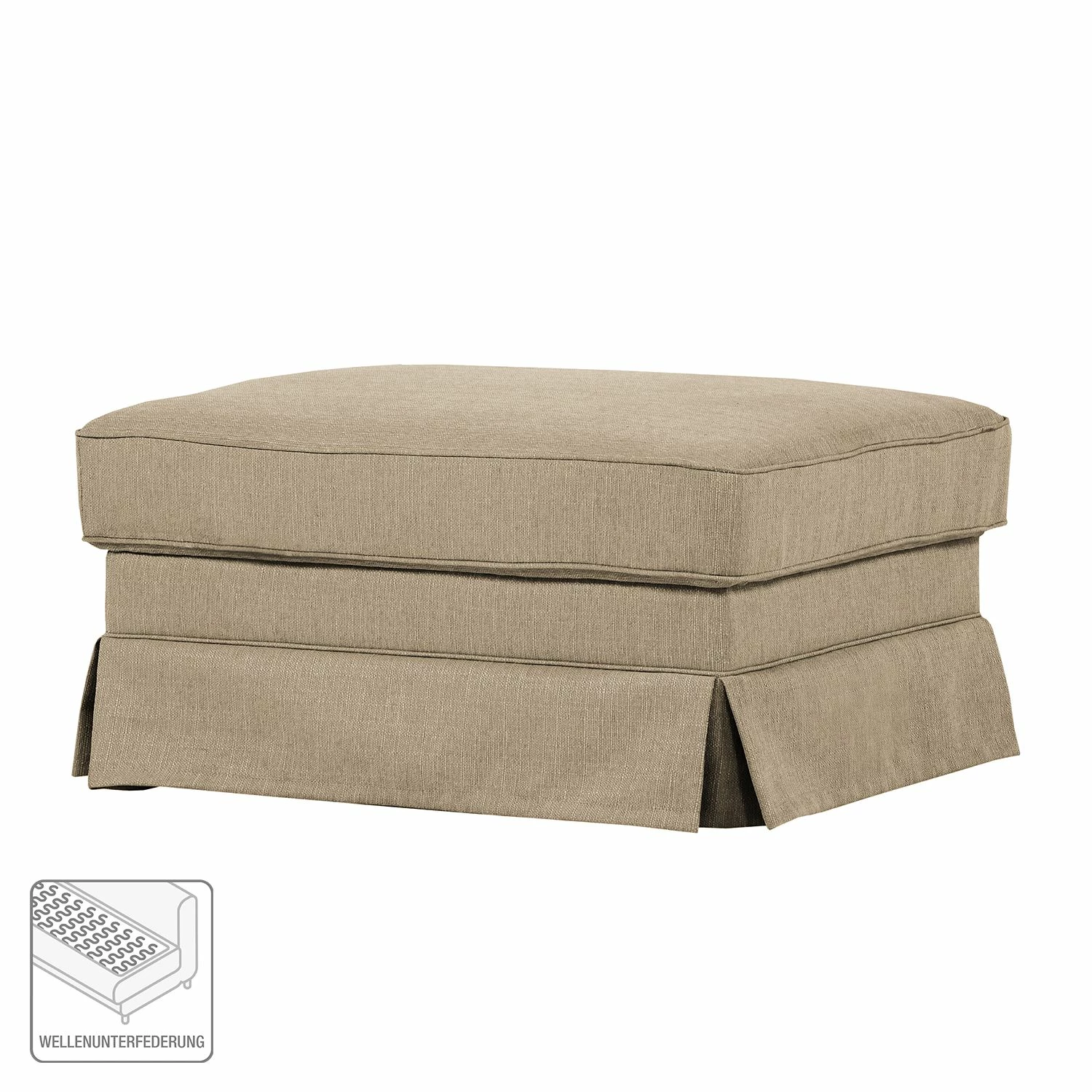 Ridgevalley Polsterhocker Campagne Webstoff - Muskat 2 Ridgevalley Polsterhocker Campagne Webstoff - Muskat – Bild 2