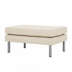 Fredriks Polsterhocker Chelsea Echtleder - Echtleder Gad: Creme - Zylinder